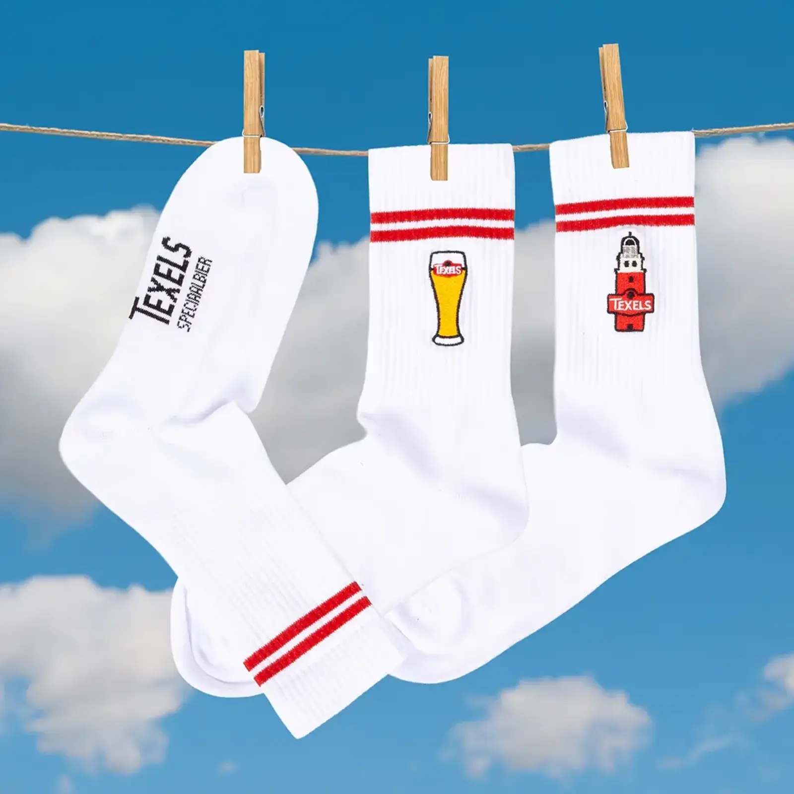 Texels Sokken Set – Skuumkoppe & Vuurtoren Wit (2-pack)