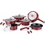 Royalty Line  Royalty Line Pannenset - 14-delig - Marble Coating - Burgundy - Pinn&Click