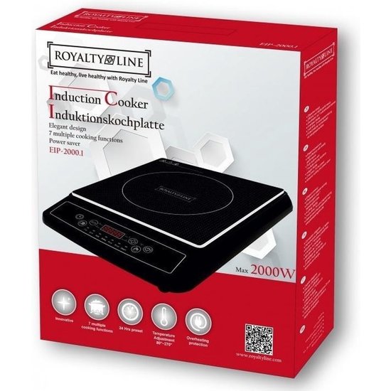 Royalty Line Royalty Line Inductie kookplaat enkel - 2000 Watt - zwart