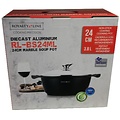 Royalty Line Royalty Line - Marble soep/braadpan - Met glazen deksel zwart - 24 CM. RL-BS24ML
