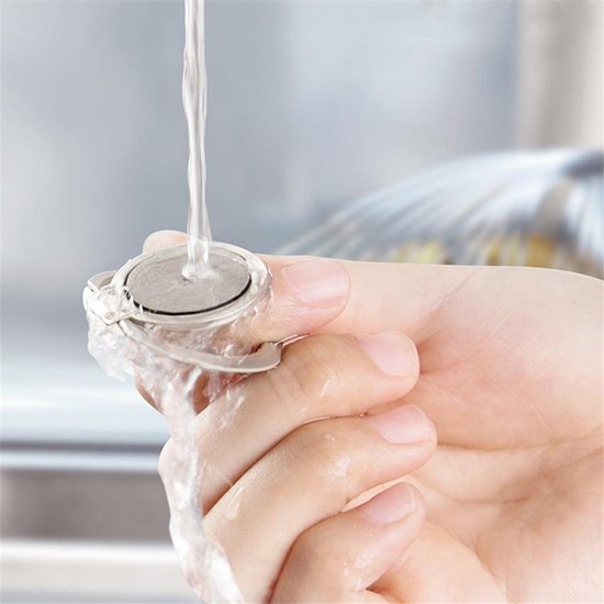 Luxe metalen Stent Ring / telefoonhouder ring- ZwartGrijs