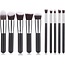 IGoods Kabuki Professionele Make-up Kwasten - Kwastenset - Zwart/Zilver - 10 delig