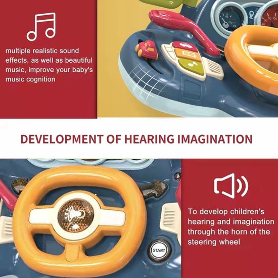 Igoods  Educatief Babyspeelgoed-Interactief babyspeelgoed, draai en leer bestuurder Peuterspeelgoed, licht en geluid