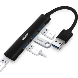 Sounix USB Splitter - USB Hub - 4 Poort - USB 3.0 - Zwart