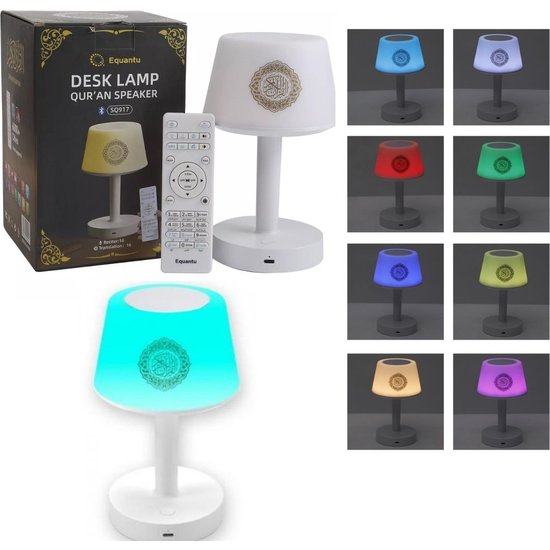 Igoods Igoods Koran Lamp - Koran Speaker - Burealamp - Meerdere Kleuren - USB - Draadloos - Oplaadbaar - Koran luisteren - Quran - Bluetooth - Wit