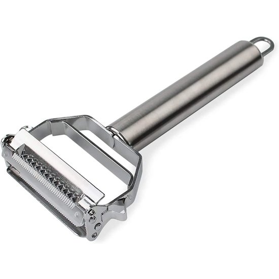 Igoods IGOODS Dunschiller: Roestvrijstalen 2-in-1 Julienne Dunschiller Perfect voor Wortel Aardappel Meloen Gadget Groente Fruit (1Pieces)