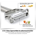 Igoods IGOODS Dunschiller: Roestvrijstalen 2-in-1 Julienne Dunschiller Perfect voor Wortel Aardappel Meloen Gadget Groente Fruit (1Pieces)