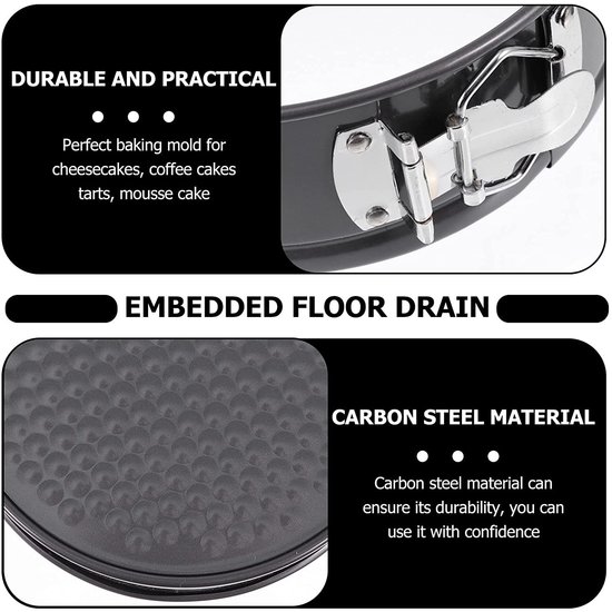 Igoods IGOODS 3 springvormen met verwijderbare bodem -Ø24 -26 en -28 cm antiaanbaklaag GRIJS