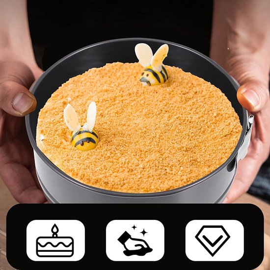 Igoods IGOODS 3 springvormen met verwijderbare bodem -Ø24 -26 en -28 cm antiaanbaklaag GRIJS