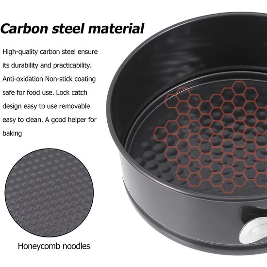 Igoods IGOODS 3 springvormen met verwijderbare bodem -Ø24 -26 en -28 cm antiaanbaklaag GRIJS