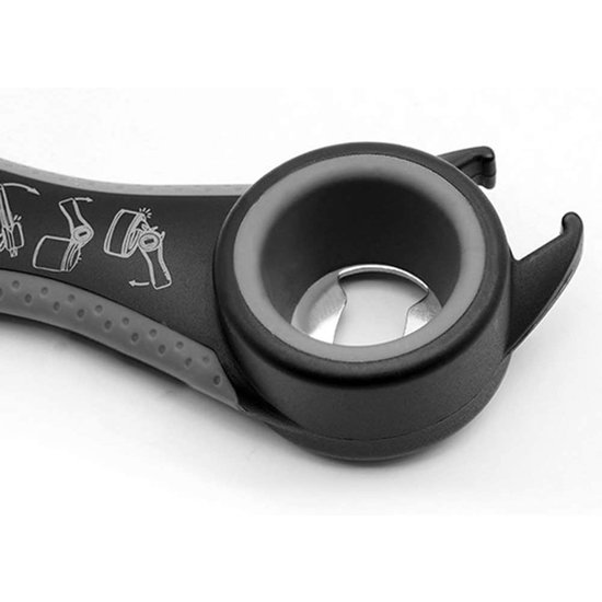 Igoods Igoods multifunctionele blik opener 2 stuks Zwart Grijs