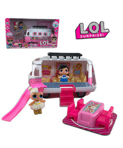 IGOODS - QIQI bus speelgoedauto - met 12 stuks surprise - Roze