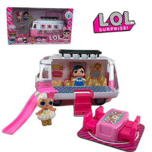 IGOODS - QIQI bus speelgoedauto - met 12 stuks surprise - Roze
