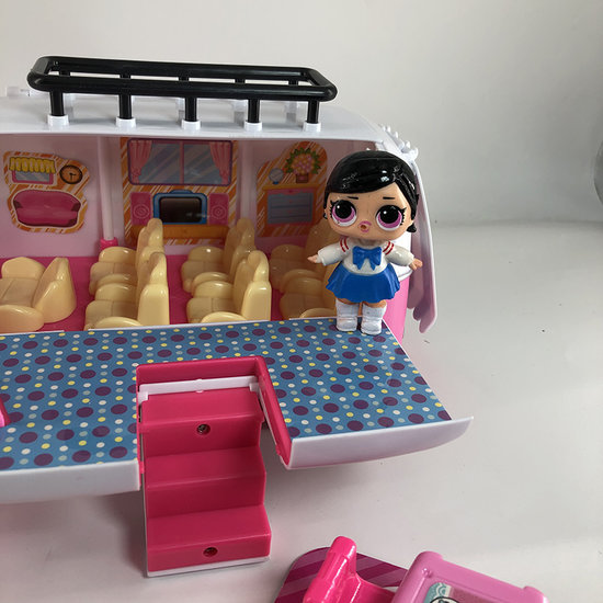 Igoods IGOODS - QIQI bus speelgoedauto - met 12 stuks surprise - Roze