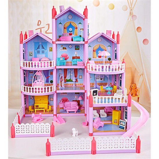 Igoods IGOODS - Droomhuis Villa DIY - Speelgoedhuis met accessoires - Poppenhuis