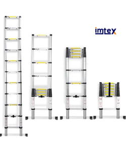 IMTEX Telescopische ladder - aluminium - 3.80 meter hoog