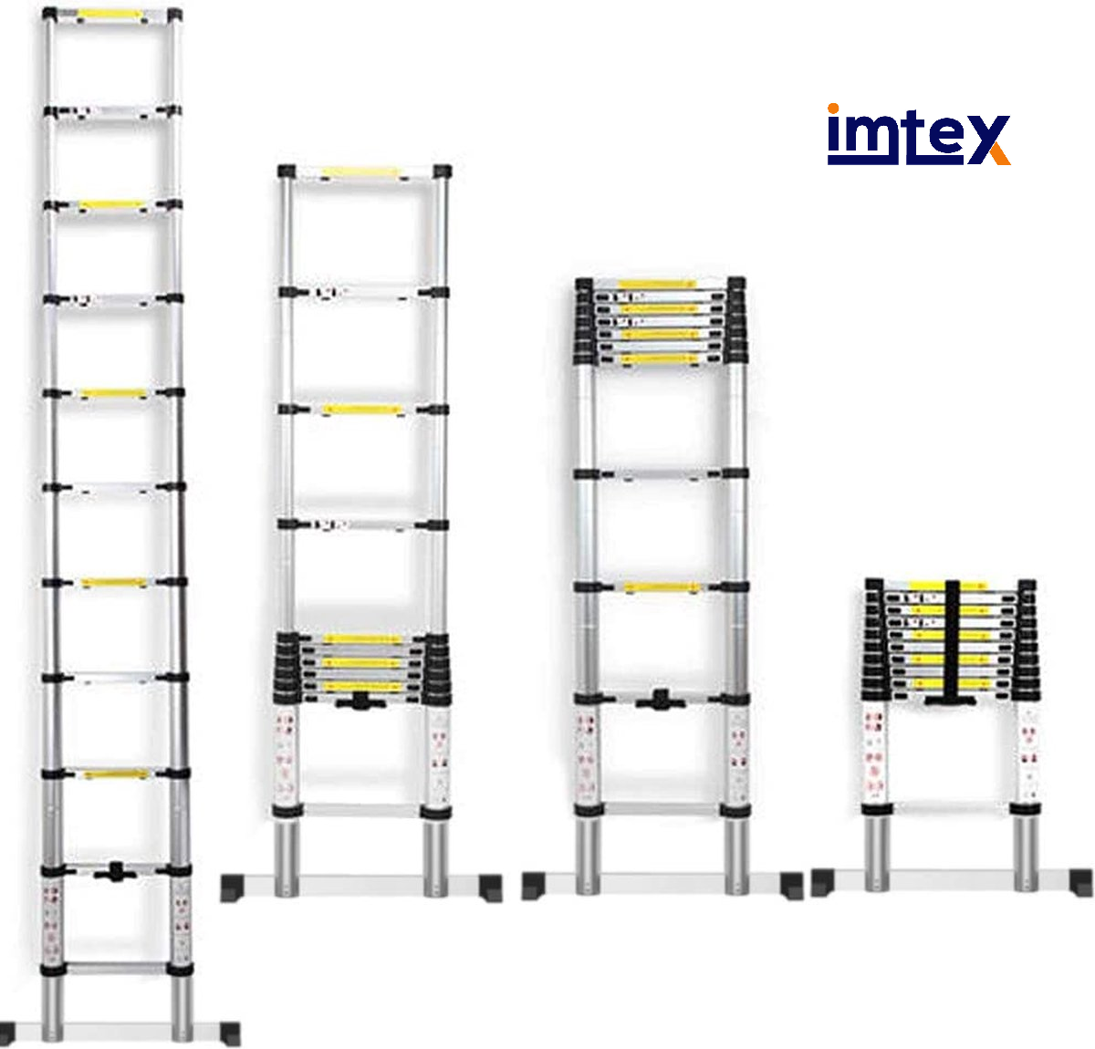 vrijwilliger Jachtluipaard herfst IMTEX Telescopische ladder - aluminium - 3.80 meter hoog |  Devoordeligedrogisterij.nl