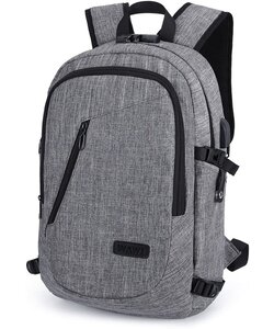 IGOODS - USB Computer Rugtas met Lader - Waterdicht - met sleutelcode - 15,6 inch - Grijs