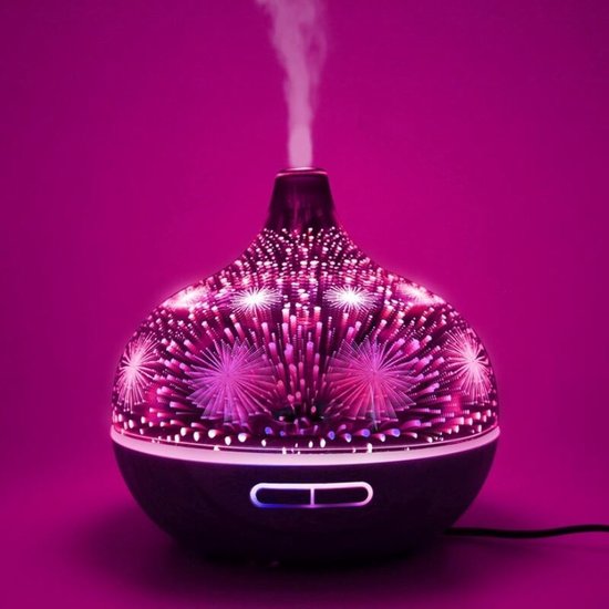 Igoods IGOODS - Ultrasonic Aroma Diffuser 3D - Donker bruin hout - 400ml