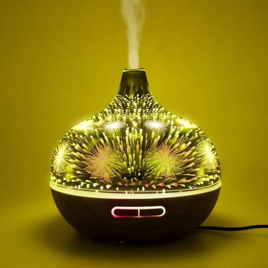 Igoods IGOODS - Ultrasonic Aroma Diffuser 3D - Donker bruin hout - 400ml