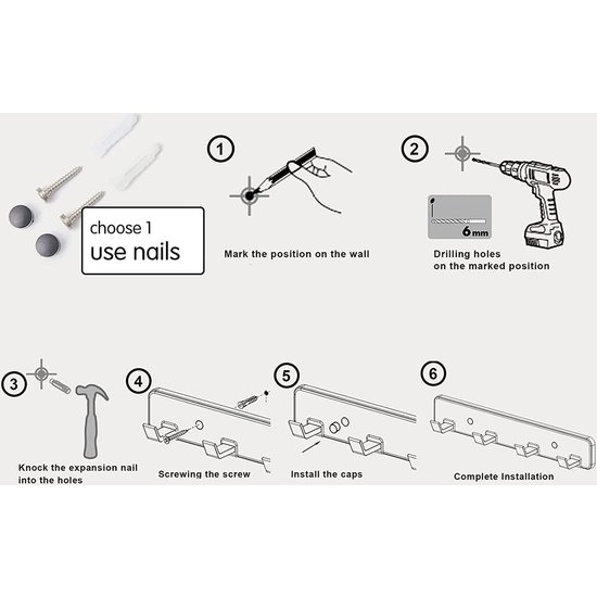 Igoods IGOODS Handdoekhaakjes RVS – Wandhaak – Muurhaak – Boren Wandhaak - Kapstokhaak - Handdoekhouder 5 in 1