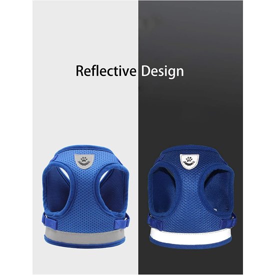 Igoods IGOODS - Kattenharnas - Blauw Maat XS -  Met Reflecterende Strip