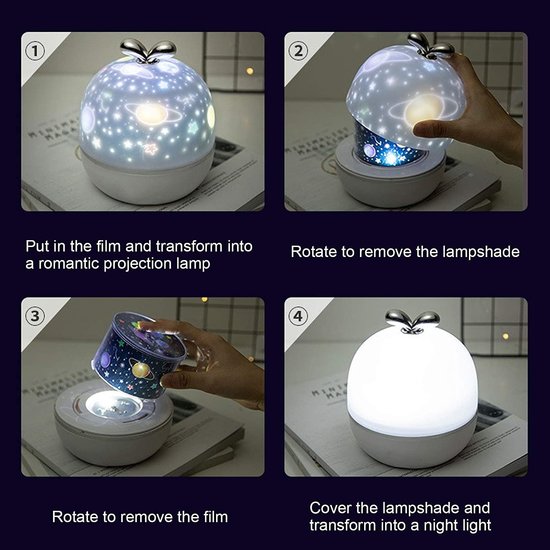 Igoods IGOODS - Nachtlampje - Night Light Projector - Verschillende afbeeldingen