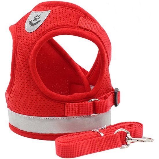Igoods IGOODS - Kattenharnas - Rood Maat XS -  Met Reflecterende Strip