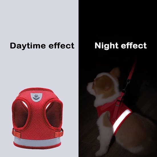 Igoods IGOODS - Kattenharnas - Rood Maat XS -  Met Reflecterende Strip