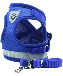 IGOODS - Kattenharnas - Blauw Maat M- Met Reflecterende Strip