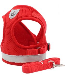 IGOODS - Kattenharnas - Rood Maat XL-  Met Reflecterende Strip