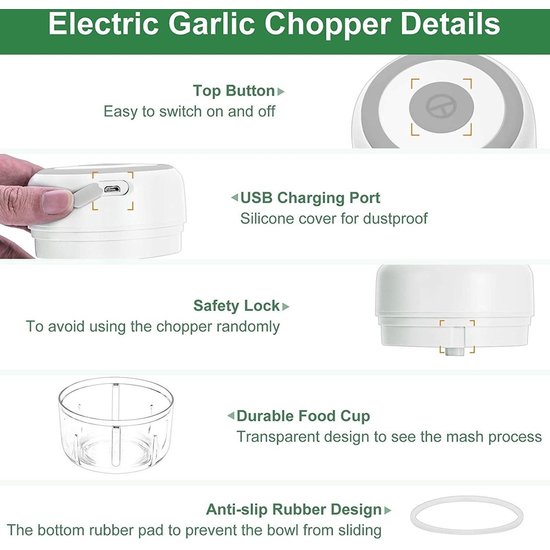 Imtex IMTEX Hakmolen - Mini Blender - Mini Foodprocessor- Hakmolen Elektrische - Babyvoeding Blender -100ml