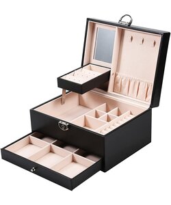 IGOODS - Juwelen doos -Sieradendoosje met spiegel – Opbergdoos -  luxe juwelendoos