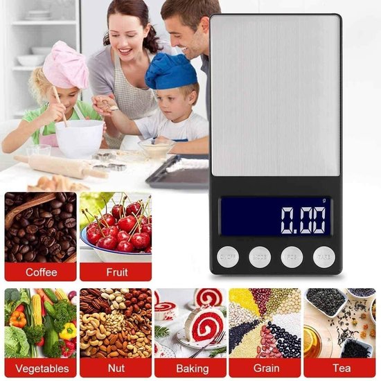 Imtex IMTEX - Digitale Precisie Keukenweegschaal - 500 g / 0,1 g - Van 0,1 tot 500 gram - Pocket Mini Scale -Zwart