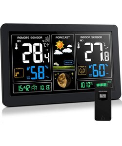 Igoods Digitale klok - Kalender Met Datum Tijd en Alarm - Tafelklokken - weerstation