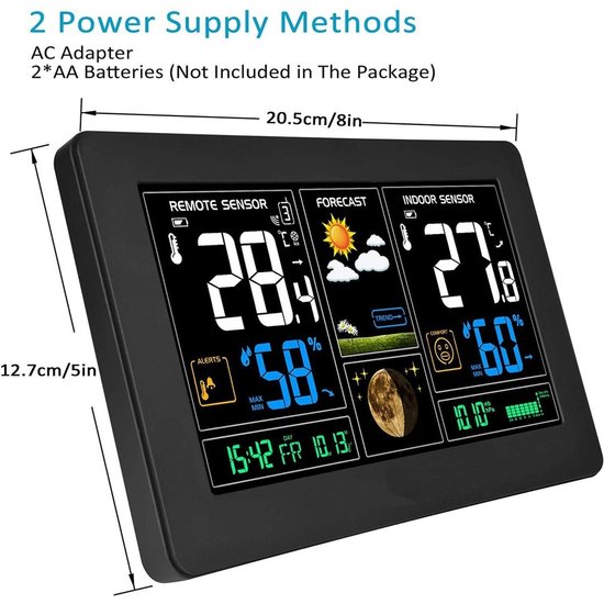Igoods Igoods Digitale klok/kalender met datum tijd en alarm - Wandklok - Tafelklokken - AEB00112