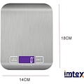Imtex Imtex Digitale Precisie keukenweegschaal 5000 gram zilver