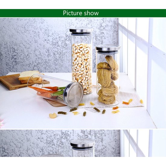 Igoods IGOODS - Voorraadpotten 4 stuks - met chroom deksel