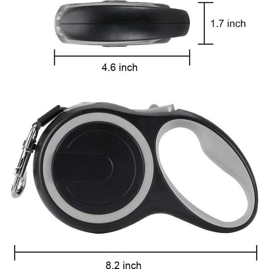 Igoods IGOODS - Uitlaatriem dieren - Hondenriem - 5 meter lang - Grijs