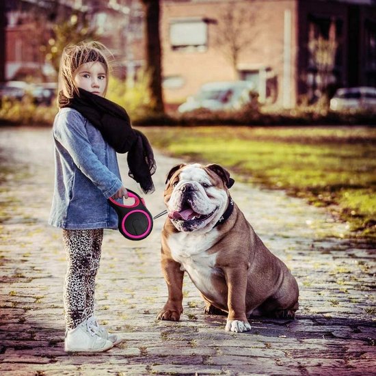 Igoods IGOODS - Uitlaatriem dieren - Hondenriem - 5 meter lang - Roze