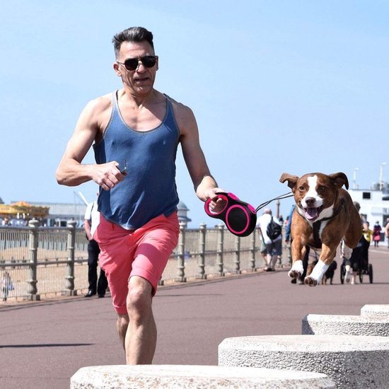 Igoods IGOODS - Uitlaatriem dieren - Hondenriem - 5 meter lang - Roze