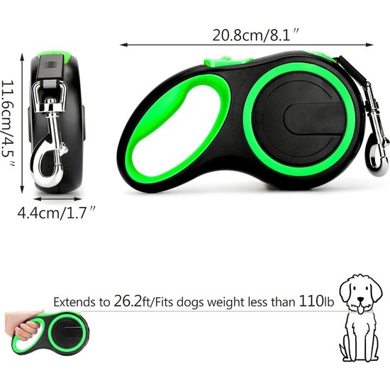 Igoods IGOODS - Uitlaatriem dieren - Hondenriem - 5 meter lang - Groen