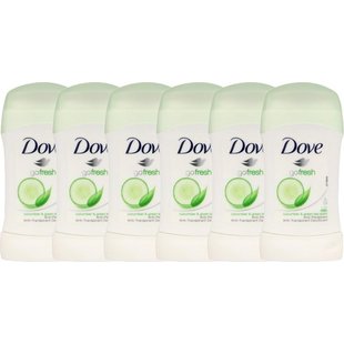 Dove Deodorant Stick Go Fresh Cucumber & Green Tea - 6 x 40 ml - voordeelverpakking