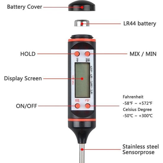 Igoods Igoods Digitale Vleesthermometer/ Voedselthermometer