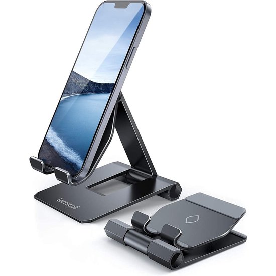 Igoods  IGOODS Vouwbare aluminium Telefoon / miniTablet houder beugel - Foldable Stand