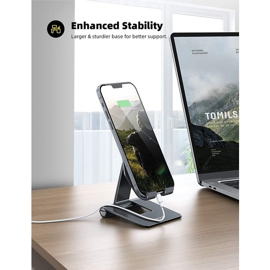 Igoods  IGOODS Vouwbare aluminium Telefoon / miniTablet houder beugel - Foldable Stand