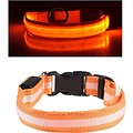 Igoods Igoods Oranje LED hondenhalsband USB oplaadbaar Super Bright Safety Pet Collar verhoogde zichtbaarheid