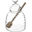 Igoods IGOODS MamboCat 3-delige set honingpot met honinglepel en deksel van glas I glazen potje voor het serveren van esdoornsiroop I glazen deksel met decoratie