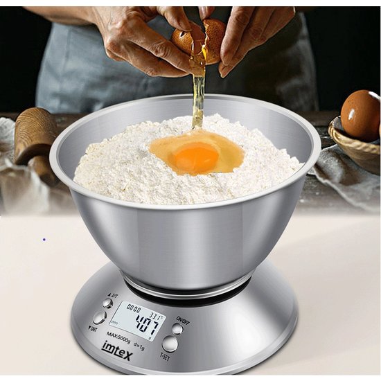 Imtex IMTEX - Digitale Precisie Keukenweegschaal - Weegschaal keuken - digitale precisie keukenweegschaal - 1 gr tot 5 kg