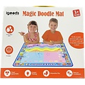 Igoods Igoods Speelmat 100 x 100 cm - Tekenmat Met 4 Magic Pennen & Stempelset - Aqua Magic Doodle Mat voor Kinderen